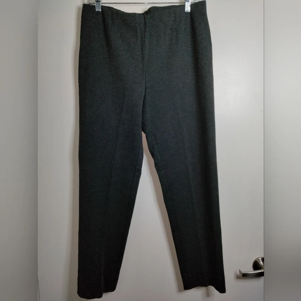 J. Jill (Size M) Charcoal Gray Ponte Knit Slim Leg Stretch Pull-on Casual Pants